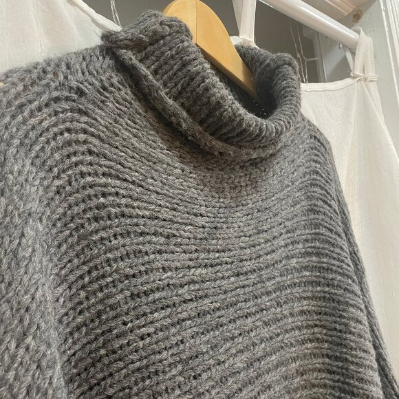 Grey Loose-Knit Soft Long Sweater - Picture 2 of 3